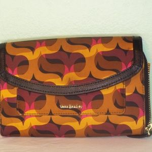 Vera Bradley Nylon leather trim clutch